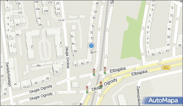 Gdańsk, Siennicka, 55, mapa Gdańska