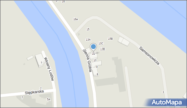 Gdańsk, Sienna Grobla, 11, mapa Gdańska