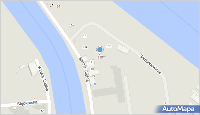 Gdańsk, Sienna Grobla, 13B, mapa Gdańska