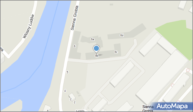Gdańsk, Sienna Grobla, 6b, mapa Gdańska