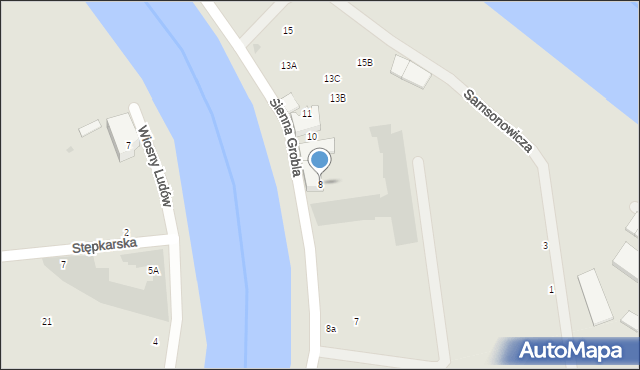 Gdańsk, Sienna Grobla, 8, mapa Gdańska