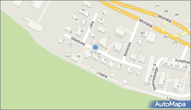 Gdynia, Sibeliusa Jana, 13, mapa Gdyni