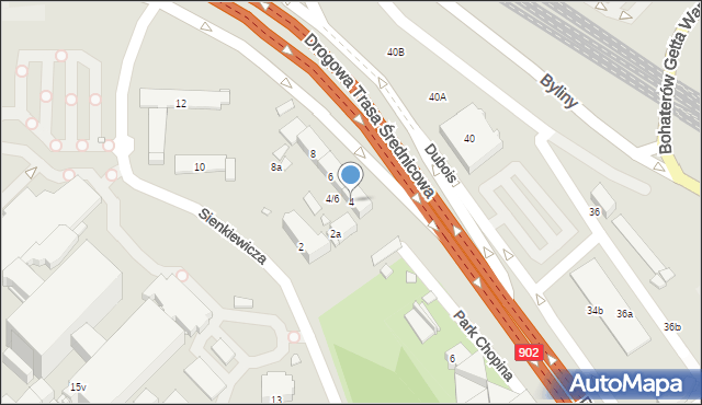 Gliwice, Sienkiewicza Henryka, 4, mapa Gliwic