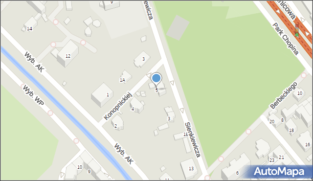 Gliwice, Sienkiewicza Henryka, 5, mapa Gliwic