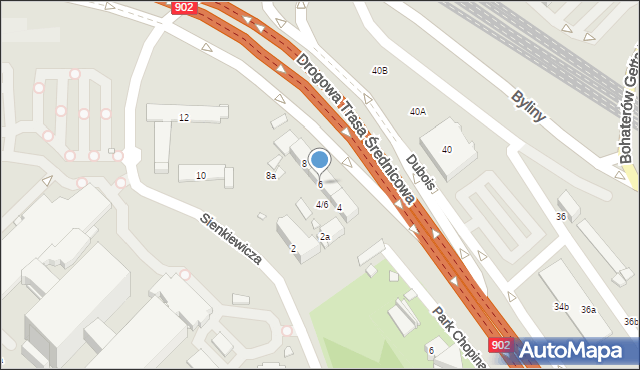 Gliwice, Sienkiewicza Henryka, 6, mapa Gliwic