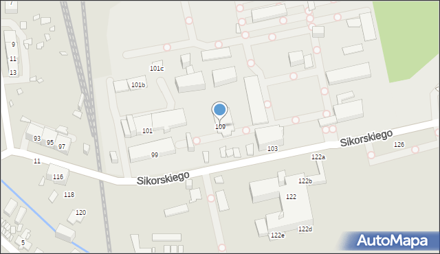 Gliwice, Sikorskiego Władysława, gen., 109, mapa Gliwic