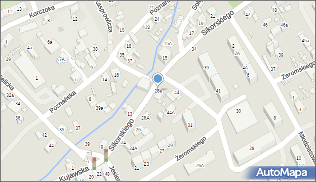 Gliwice, Sikorskiego Władysława, gen., 28a, mapa Gliwic