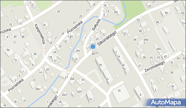 Gliwice, Sikorskiego Władysława, gen., 34, mapa Gliwic