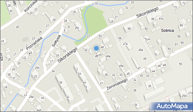 Gliwice, Sikorskiego Władysława, gen., 46, mapa Gliwic