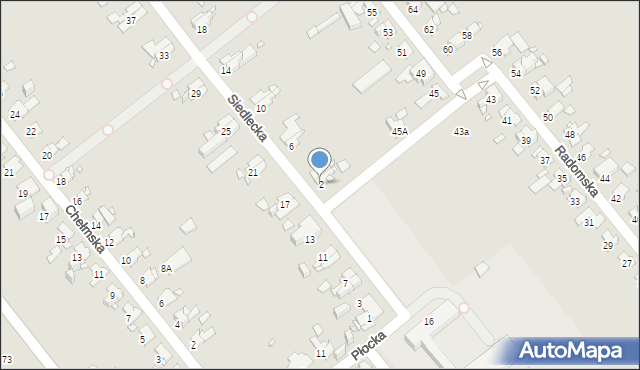 Gliwice, Siedlecka, 2, mapa Gliwic