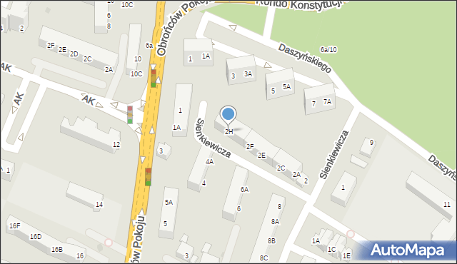 Głogów, Sienkiewicza Henryka, 2H, mapa Głogów