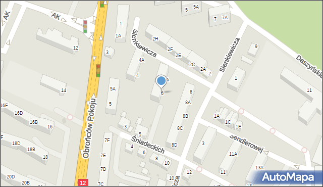 Głogów, Sienkiewicza Henryka, 6, mapa Głogów