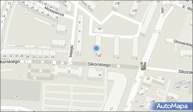 Głogów, Sikorskiego Władysława, gen., 16, mapa Głogów