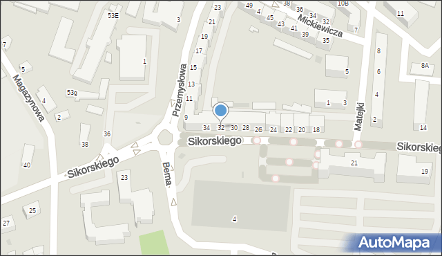 Głogów, Sikorskiego Władysława, gen., 32, mapa Głogów