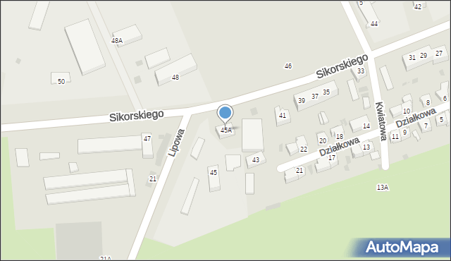 Głogów, Sikorskiego Władysława, gen., 45A, mapa Głogów