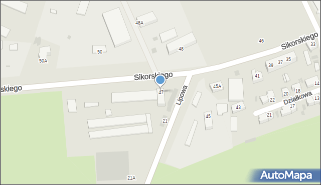 Głogów, Sikorskiego Władysława, gen., 47, mapa Głogów
