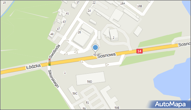 Głowno, Sikorskiego Władysława, gen., 51d, mapa Głowno