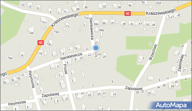 Głuchołazy, Sienkiewicza Henryka, 14, mapa Głuchołazy