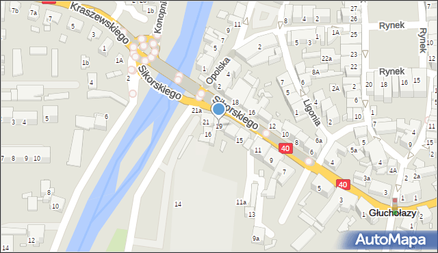 Głuchołazy, Sikorskiego Władysława, gen., 19, mapa Głuchołazy