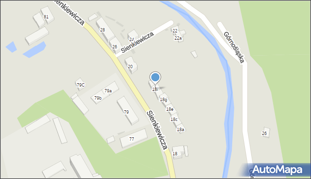 Głuszyca, Sienkiewicza Henryka, 18i, mapa Głuszyca