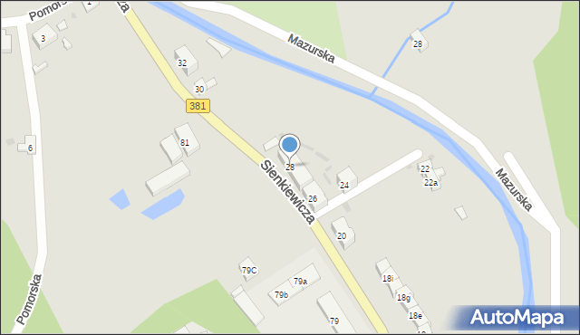 Głuszyca, Sienkiewicza Henryka, 28, mapa Głuszyca