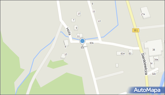Głuszyca, Sienkiewicza Henryka, 83c, mapa Głuszyca