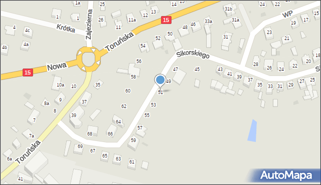 Gniewkowo, Sikorskiego Władysława, gen., 51, mapa Gniewkowo