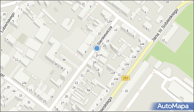 Gniezno, Sienkiewicza Henryka, 17, mapa Gniezna