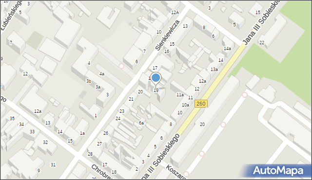 Gniezno, Sienkiewicza Henryka, 19, mapa Gniezna