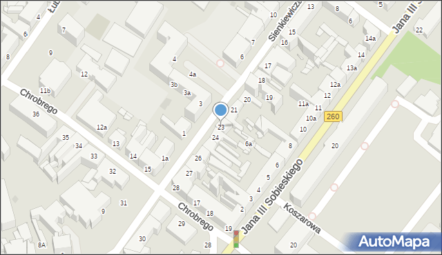 Gniezno, Sienkiewicza Henryka, 23, mapa Gniezna