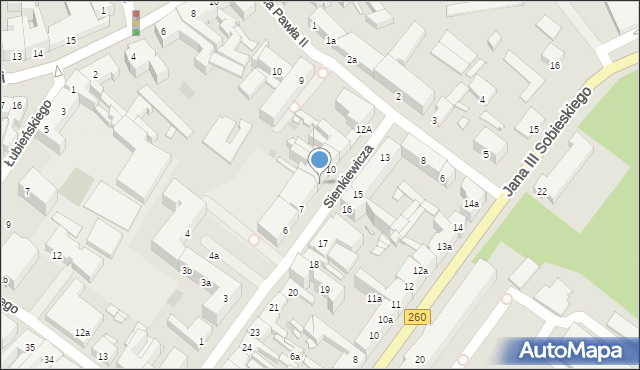 Gniezno, Sienkiewicza Henryka, 9, mapa Gniezna