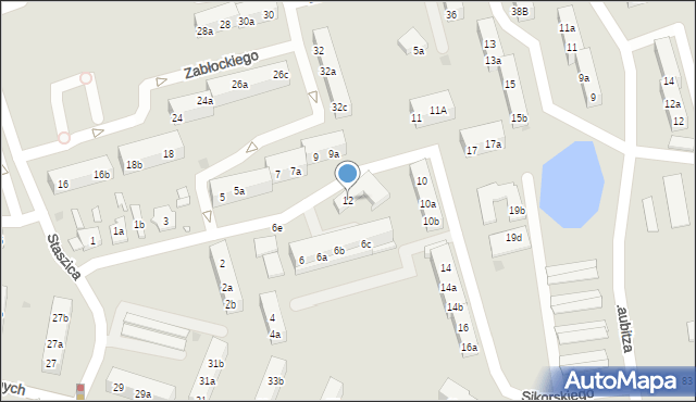 Gniezno, Sikorskiego Władysława, gen., 12, mapa Gniezna