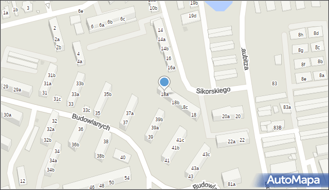 Gniezno, Sikorskiego Władysława, gen., 18a, mapa Gniezna