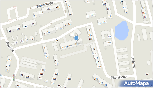 Gniezno, Sikorskiego Władysława, gen., 6c, mapa Gniezna