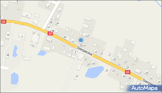 Gójsk, Sierpecka, 10, mapa Gójsk