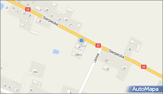 Gójsk, Sierpecka, 30A, mapa Gójsk
