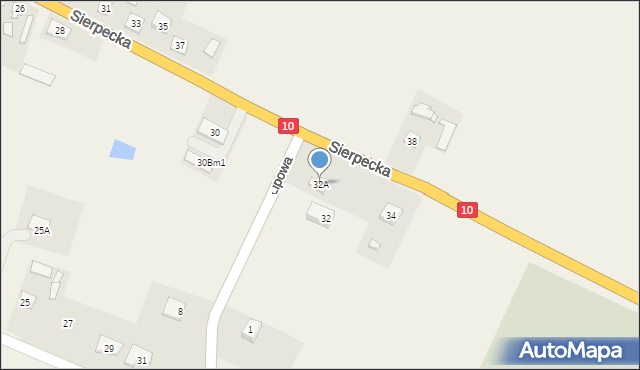 Gójsk, Sierpecka, 32A, mapa Gójsk