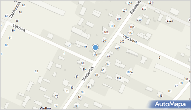 Golice, Siedlecka, 93, mapa Golice