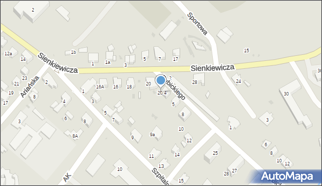 Gorlice, Sienkiewicza Henryka, 20a, mapa Gorlic