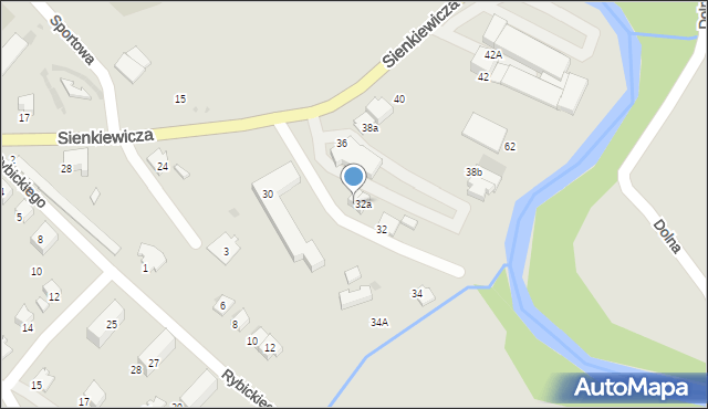 Gorlice, Sienkiewicza Henryka, 32b, mapa Gorlic