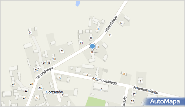 Gorzędów, Sikorskiego Władysława, gen., 31, mapa Gorzędów
