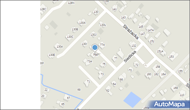 Gorzów Wielkopolski, Siedlicka, 75A, mapa Gorzów Wielkopolski