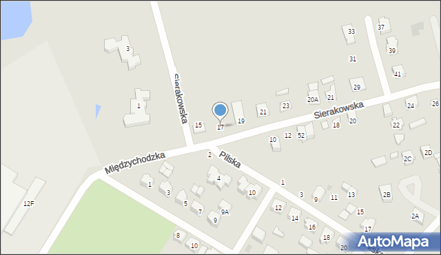 Gorzów Wielkopolski, Sierakowska, 17, mapa Gorzów Wielkopolski