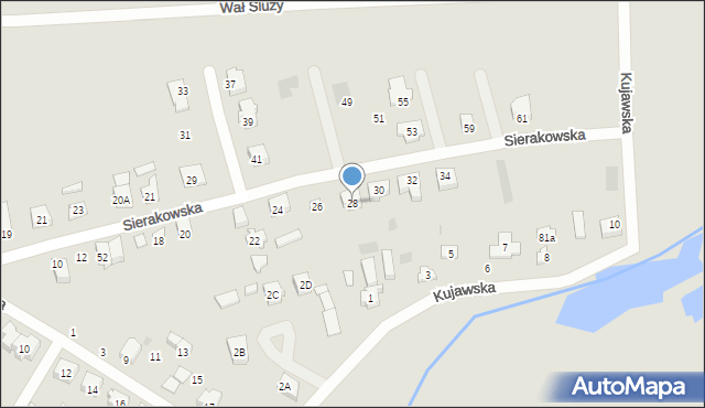 Gorzów Wielkopolski, Sierakowska, 28, mapa Gorzów Wielkopolski