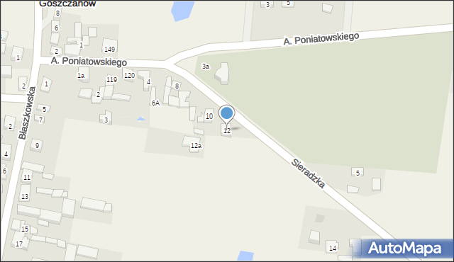 Goszczanów, Sieradzka, 12, mapa Goszczanów