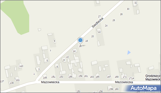 Grodzisk, Siedlecka, 16, mapa Grodzisk