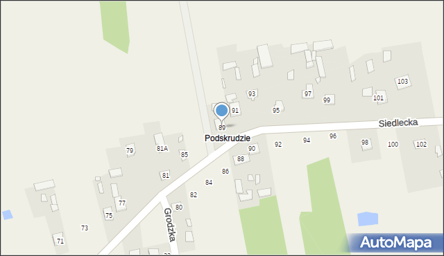 Grodzisk, Siedlecka, 89, mapa Grodzisk