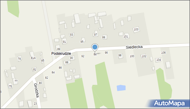 Grodzisk, Siedlecka, 94, mapa Grodzisk
