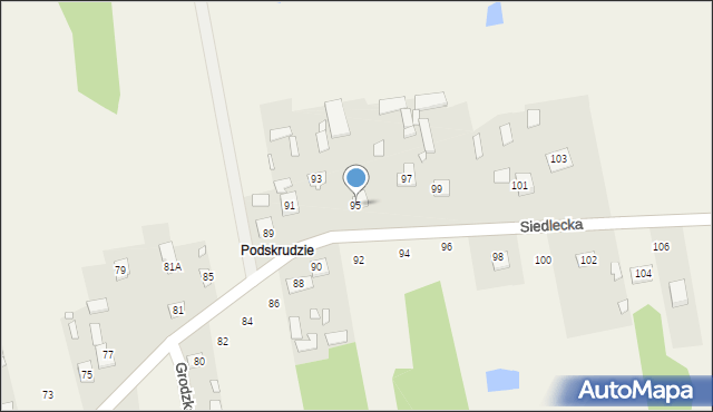 Grodzisk, Siedlecka, 95, mapa Grodzisk