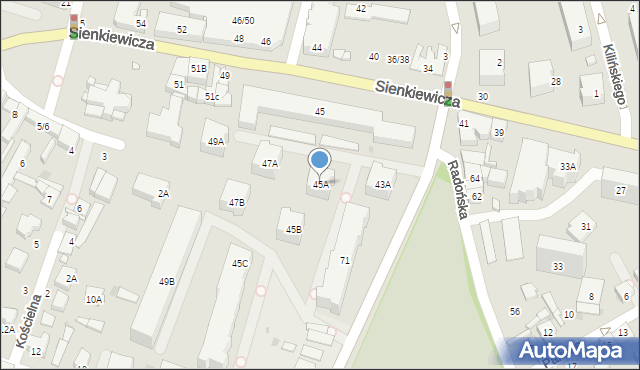 Grodzisk Mazowiecki, Sienkiewicza Henryka, 45A, mapa Grodzisk Mazowiecki